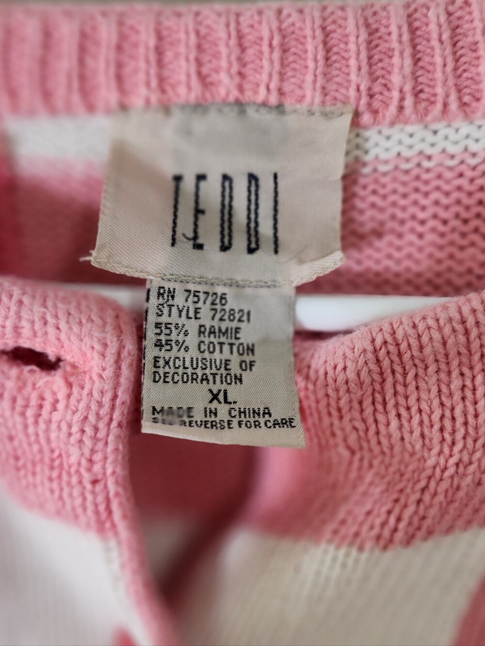 Vintage Teddi Embroidered Knit Short Sleeve Button Down Sweater Top XL - Picture 5 of 9